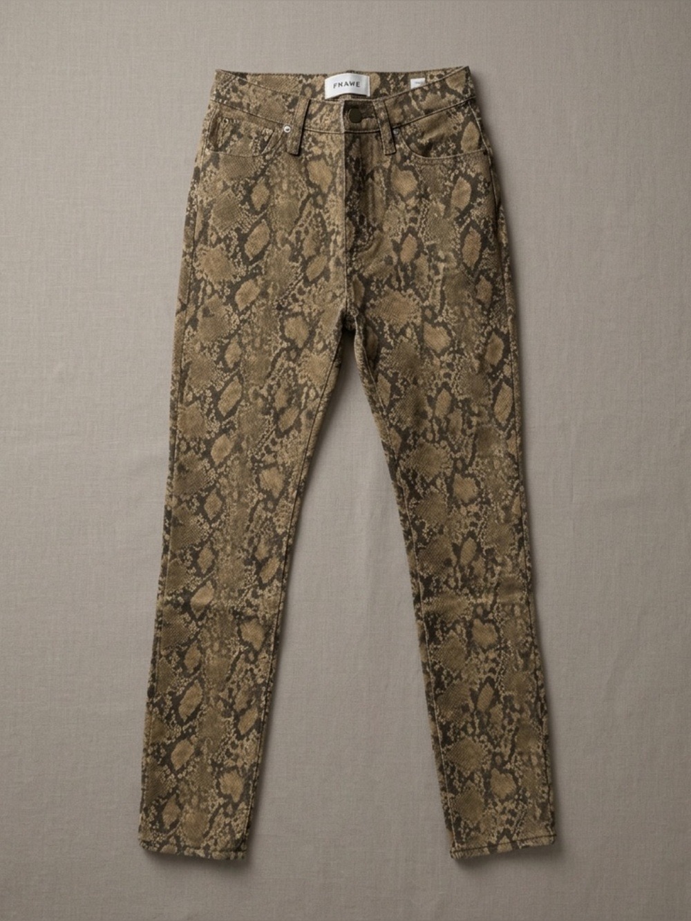 FRAME Le High Skinny Crop Snakeskin Jeans 25 | Brown Animal Print NWT